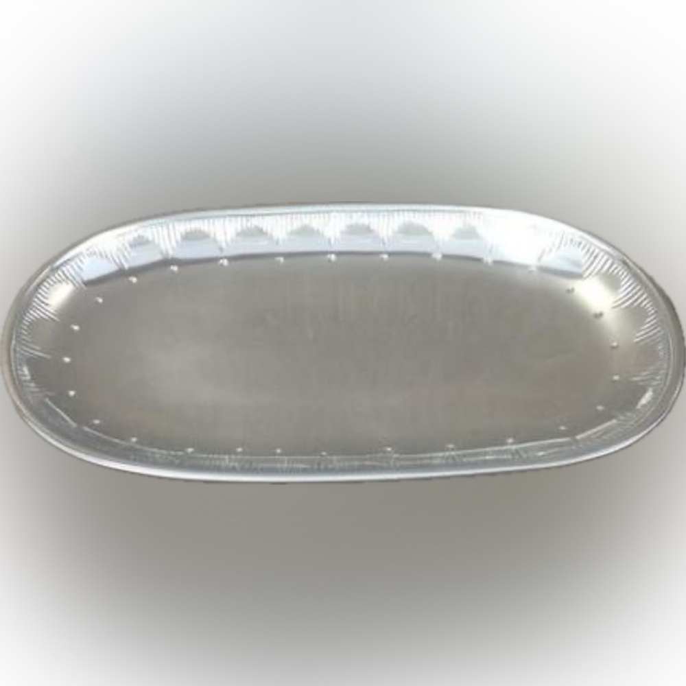 NEW LISA JENKS HOME DESIGNER PEWTER SILVER PLATTER TRAY BEAUTIFUL SIGNED HOST